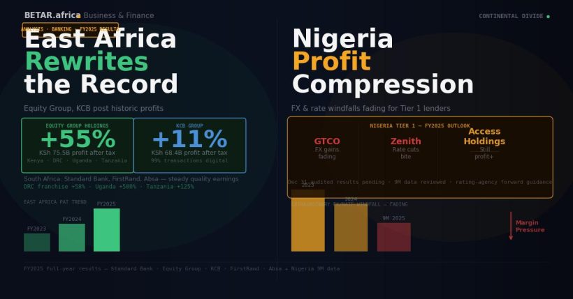 Africa banking sector FY2025 earnings roundup — Equity Group, KCB, Standard Bank, FirstRand