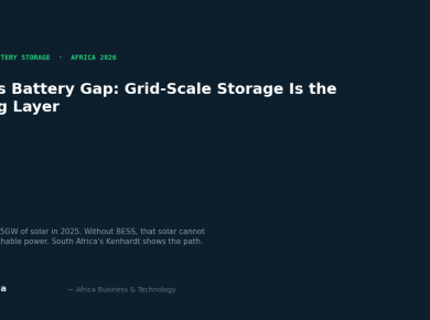 Africa's Battery Gap: How Grid-Scale Storage Becomes the Missing Layer in the Solar Buildout — BETAR.africa
