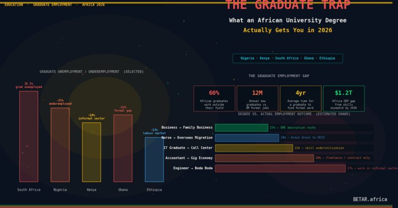 Africa graduate unemployment trap degree returns reality 2026