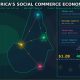 Abstract illustration of Africa social commerce economy — TikTok and WhatsApp digital commerce networks