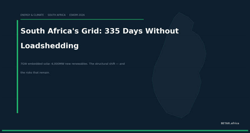 South Africa Eskom grid stability milestone: 335 days without loadshedding, driven by 7GW embedded solar and REIPPPP renewables