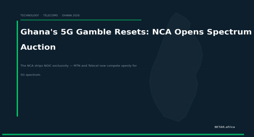Ghana's 5G Gamble Resets: NCA Strips NGIC Exclusivity, Opens Spectrum Auction — BETAR.africa