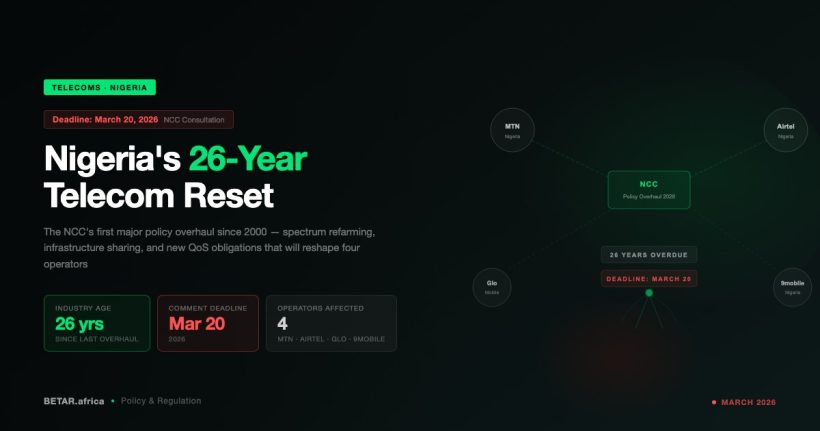 Illustration: Nigeria NCC telecom policy overhaul — first major review in 26 years, March 2026