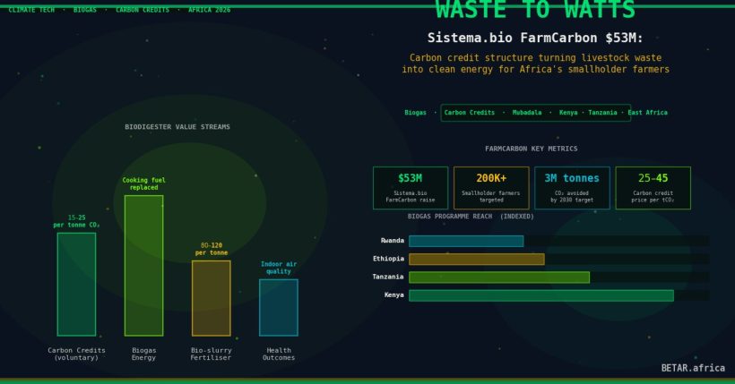 Sistema Bio FarmCarbon 53M biogas carbon credits smallholder farmers Africa 2026