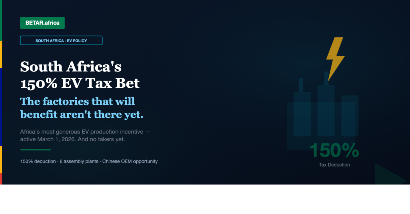 South Africa 150 percent EV tax deduction manufacturing hub