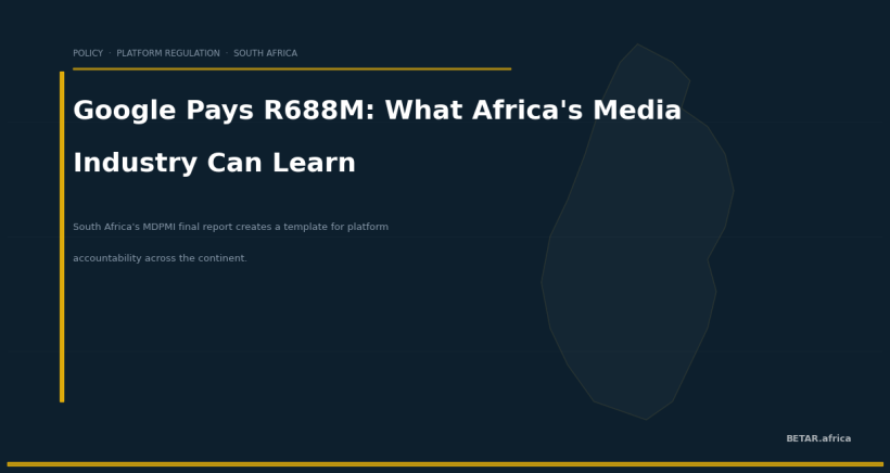South Africa MDPMI ruling - Google pays R688M to SA media publishers