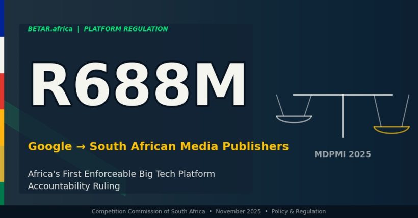 South Africa MDPMI Google R688M settlement platform regulation media publishers