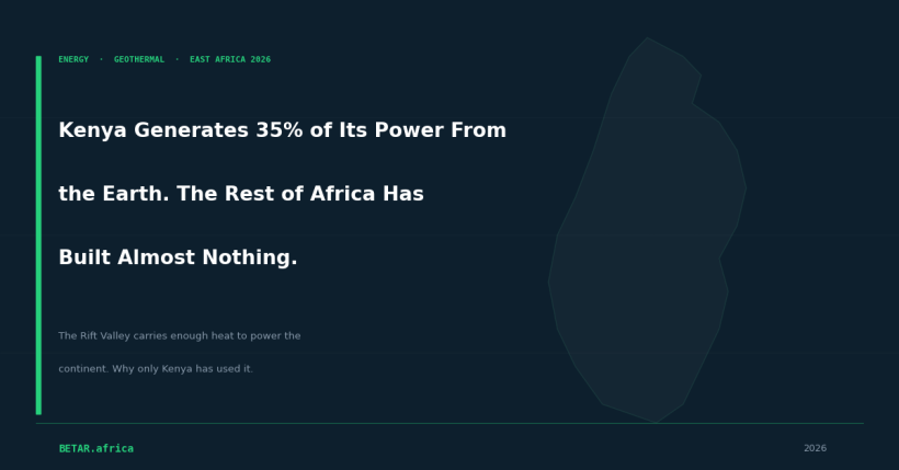 Africa geothermal power Kenya Rift Valley baseload energy 2026