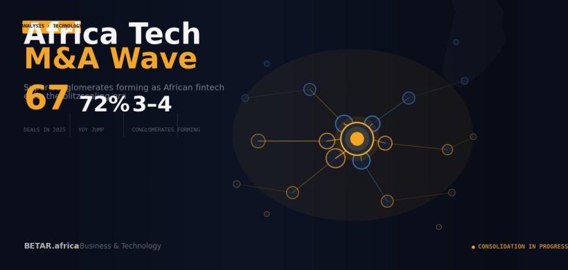 Africa tech M&A consolidation wave 2026 showing 67 deals across fintech and startup ecosystem
