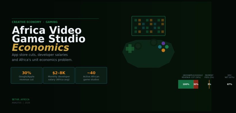 Africa video game development studio economics — app store cuts, developer salaries, unit economics