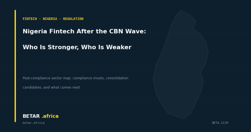 Nigeria fintech sector map after CBN compliance wave 2026